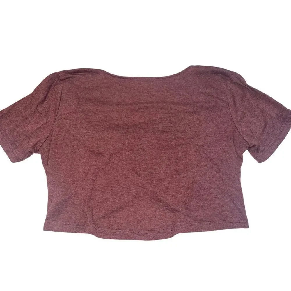4/$25 - Rosegal Burgundy Twist Front Crop Top -‎ Size 2XL
